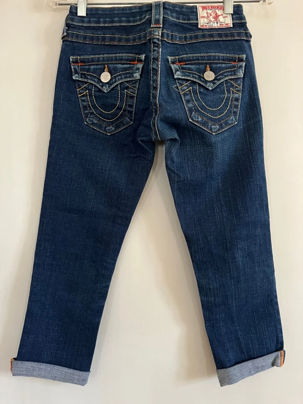 True Religion Dark Blue Julie Capri denim Jeans - Picture 6 of 10